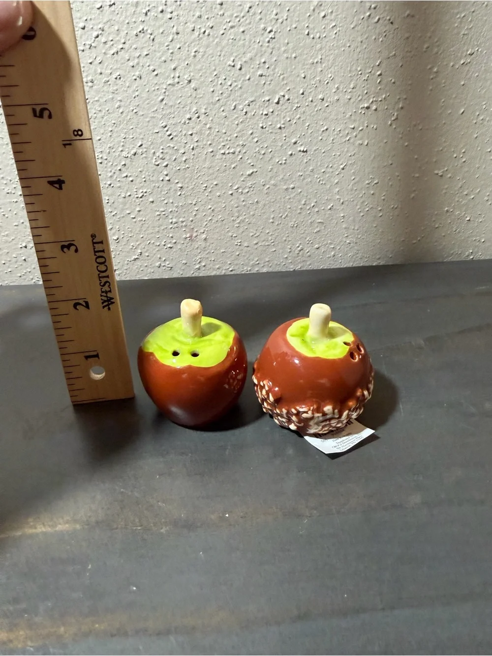 Carmel Apple mini salt and pepper shakers NWT